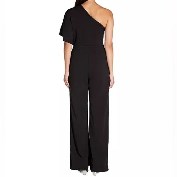 Adrianna Papell One-Shoulder Jumpsuit Black Women’s Sz 8 - Picture 4 of 9